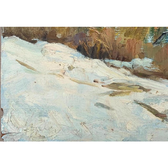 1980s Rural Landscape Antique Painting Original Soviet Art Ukrainian Artist Sokolovsky G. 34-48 1980s For Sale - Image 5 of 6