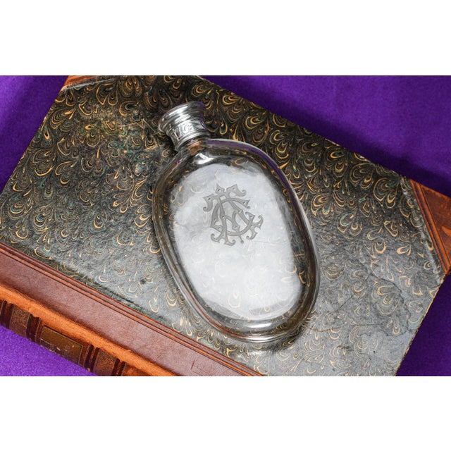 A striking and uncommon piece of Victorian vanity ware, this beautifully crafted antique scent bottle or dressing table...