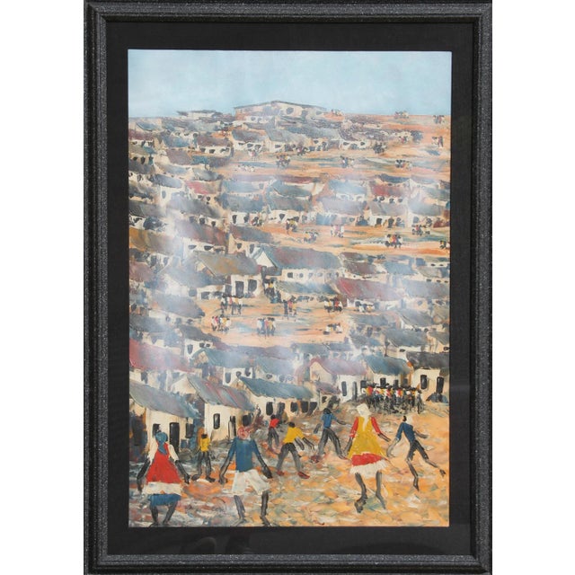 African Township (Alexandria) II, Solomon Sekhaolelo Watercolor Painting For Sale - Image 3 of 3
