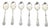 Silver Coffee Spoons with Embossed Handle Figures, Set of 6 For Sale