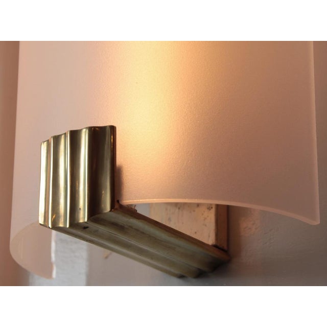 French Art Deco Brass Sconce, 1930s For Sale - Image 9 of 11