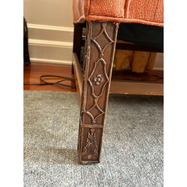 Victorian sofa's in excellent condition with carved wooden legs and a Jim Thompson Silk fabric. The sofa was recovered in...