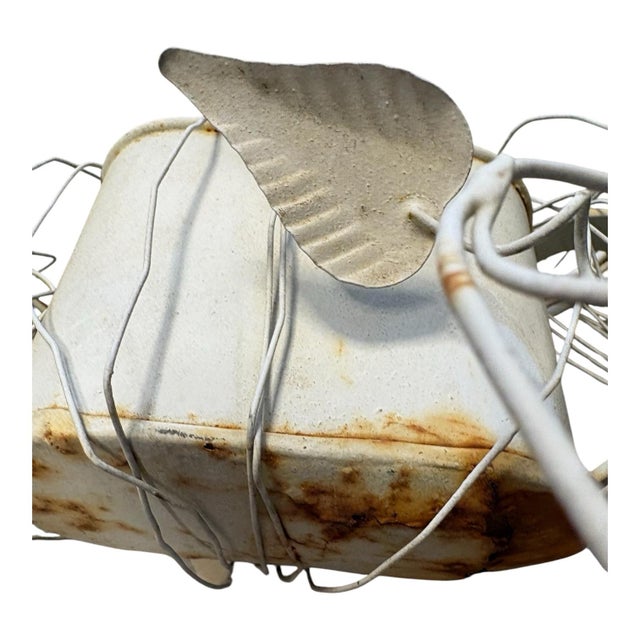 Metal Late 20th Century Sculptural Metal Garden Wreath With Watering Cans & Weathered Patina For Sale - Image 7 of 12