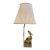 Gorgeous Vintage Modernist Brass Pelican Table Lamp With Chrome Base, 1970s, Heavy For Sale
