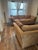 Mid-Century Modern 94" Custom Camel Microfiber Down-Filled Cloud Sofas in the Style of Milo Baughman - Pair For Sale - Image 3 of 12