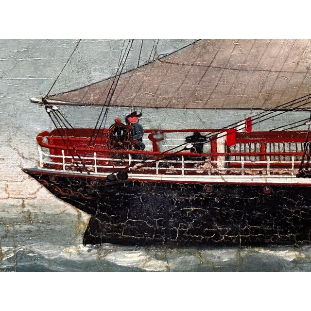 Large Victorian Marine Oil Painting of the Harland & Wolff Clipper Slieve Roe | Attributed to Lai Fong (Fl. 1870–1910) For Sale - Image 6 of 18