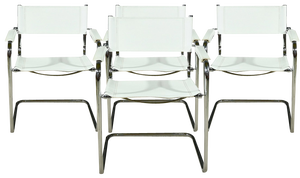 Leather S33 Armchairs attributed to Mart Stam for Fasem, 1970, Set of 4