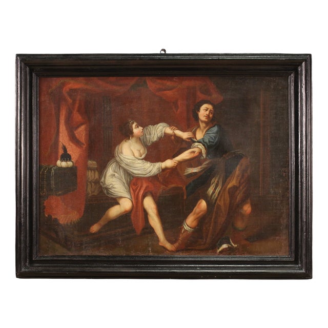 Joseph and and Potiphar's Wife, 1750, Oil on Canvas, Framed For Sale