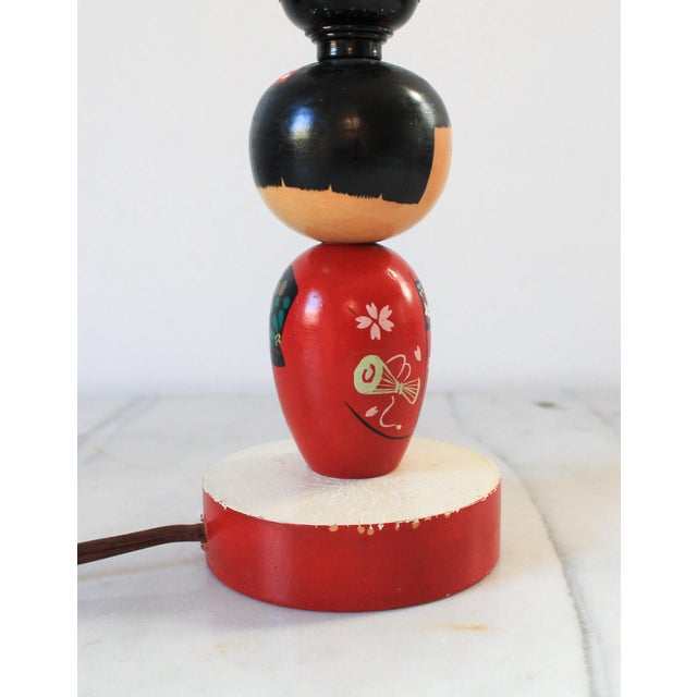 Vintage Japanese Kokeshi Doll Table Lamp With Shade Chairish