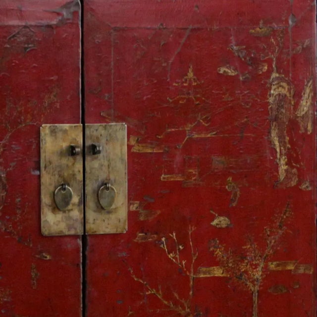 Red Mid Size Shanxi Red and Gold Cabinet , 1890s For Sale - Image 8 of 10