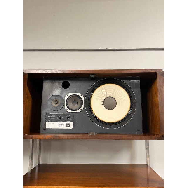 Brown Founders Mid-Century Modern 2-Section Wall Unit With JBL L100 Century Speakers For Sale - Image 8 of 12