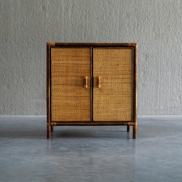 Vintage Rattan and Woven Cane Cabinet, 1970s For Sale - Image 6 of 15