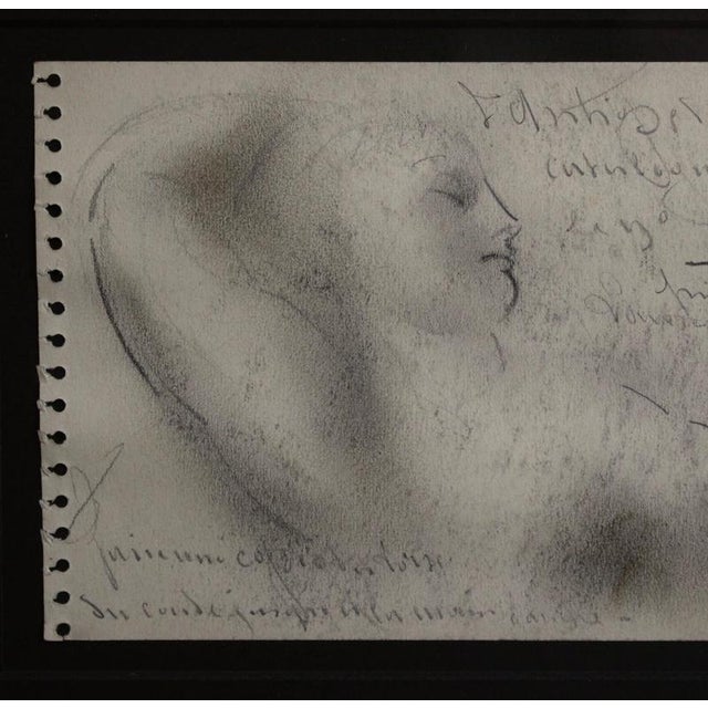 Guillaume Dulac, Portrait of Reclining Woman, 1920s, Pencil on Sketchbook Paper, Framed For Sale - Image 4 of 8