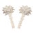 Vintage Palm Beach Pair Serge Roche Style Plaster Palm Frond Wall Light Sconces For Sale