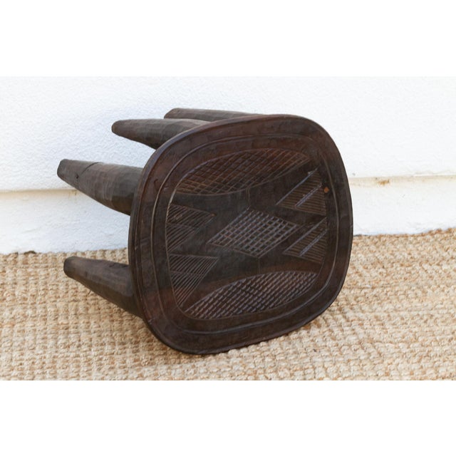 Patinated Dark Brown African Stool For Sale In Los Angeles - Image 6 of 7