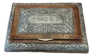 Late 19th Century Antique Italian Silver and Wood Poker Box