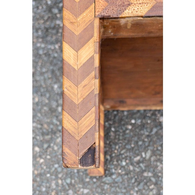 19th or 20th Century American Folk Art Marquetry Etagere Table Stand For Sale - Image 16 of 16