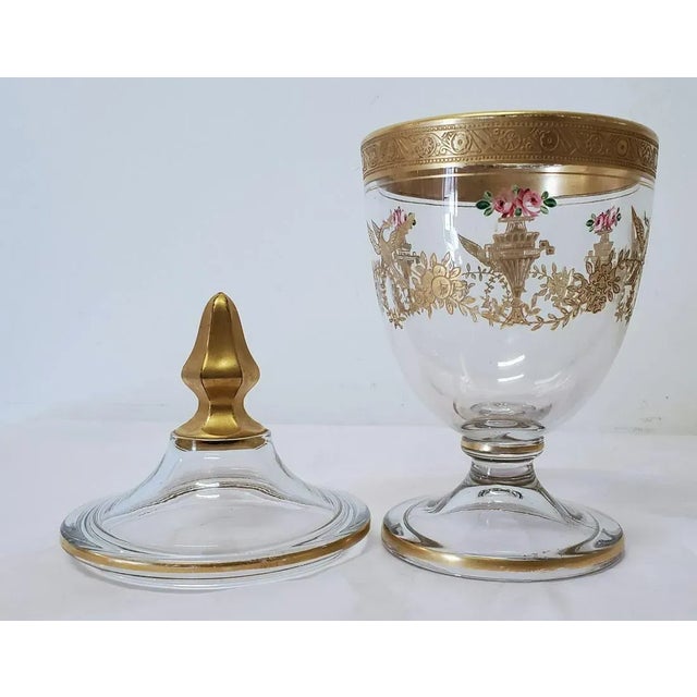 Mid 19th Century Mid 19th Century French 40s Gilt Crystal Candy Dish With Lid For Sale - Image 5 of 8