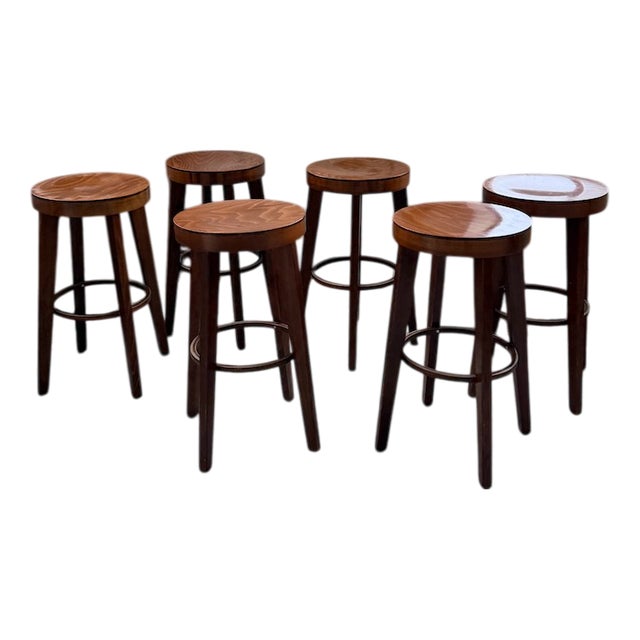 Vintage Baumann Stools, 1970s, Set of 6 For Sale