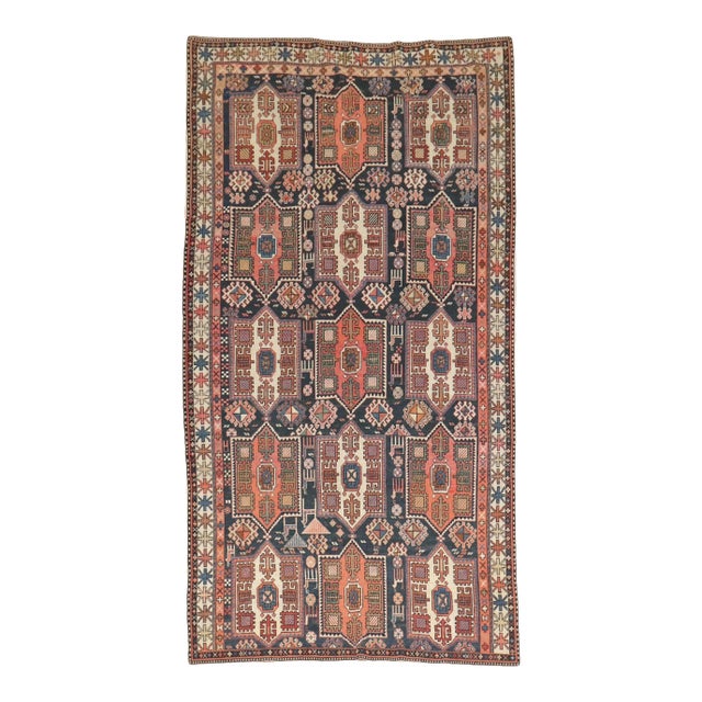 Large Antique Zabihi Collection Caucasian Tribal Rug For Sale
