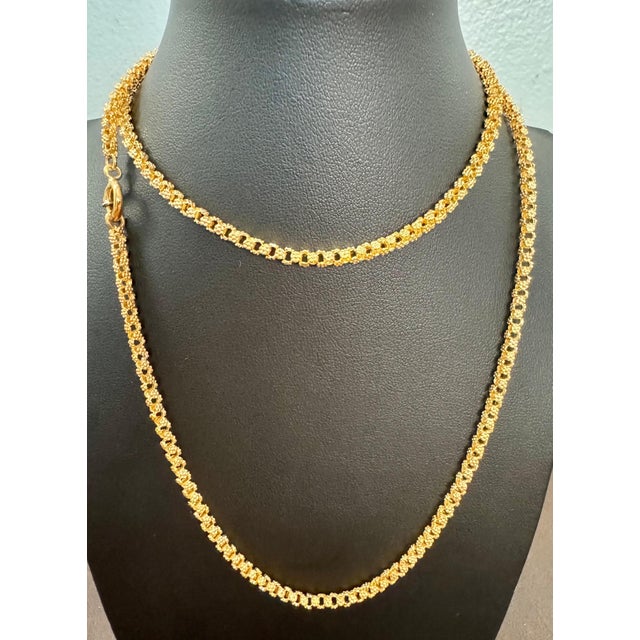 Vintage 18 Karat solid Yellow Gold 30 Gm, Link Chain, 3.6 mm Necklace, 28 " Long For Sale In New York - Image 6 of 18