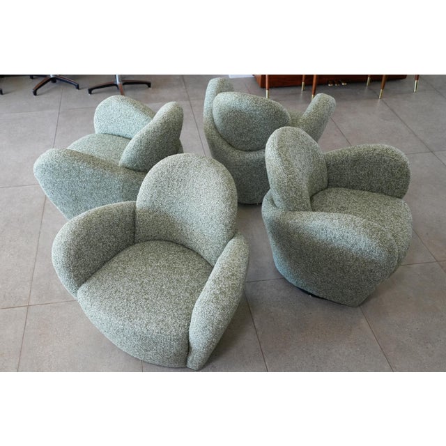 Michael Wolk “Miami” Swivel Lounge Chairs — Set of Four, 1998 For Sale - Image 9 of 18