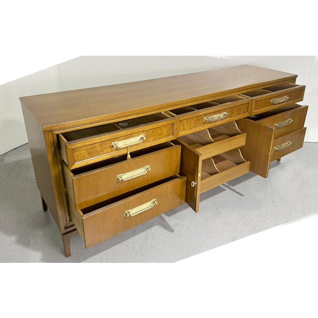 Brown Mid Century Modern Style Dresser or Credenza 78" For Sale - Image 8 of 12