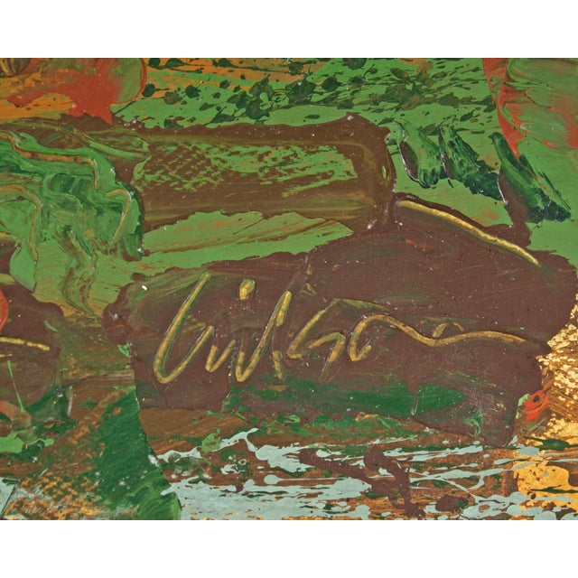 Green 1980s Abstract Acrylic Landscape Painting by Harry Hilson For Sale - Image 8 of 9
