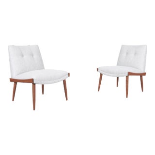 Mid-Century Modern Walnut Slipper Lounge Chairs by Kroehler, 1960s For Sale