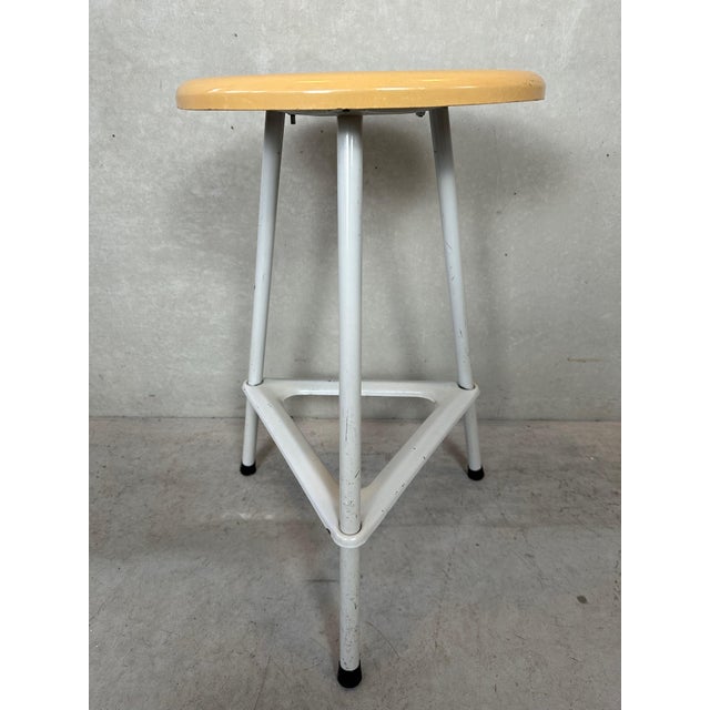 Metal Industrial Stools, Set of 5 For Sale - Image 7 of 8