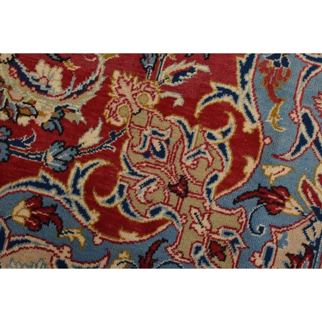 Najafabad Rug 7’8” X 10’11” Red Wool Vintage Traditional Hand-Knotted Carpet For Sale - Image 4 of 15