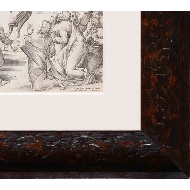 16th Century “Ascension of Christ” Black and White Biblical Figurative Lithograph by Nicolas Beatrizet For Sale In Houston - Image 6 of 13