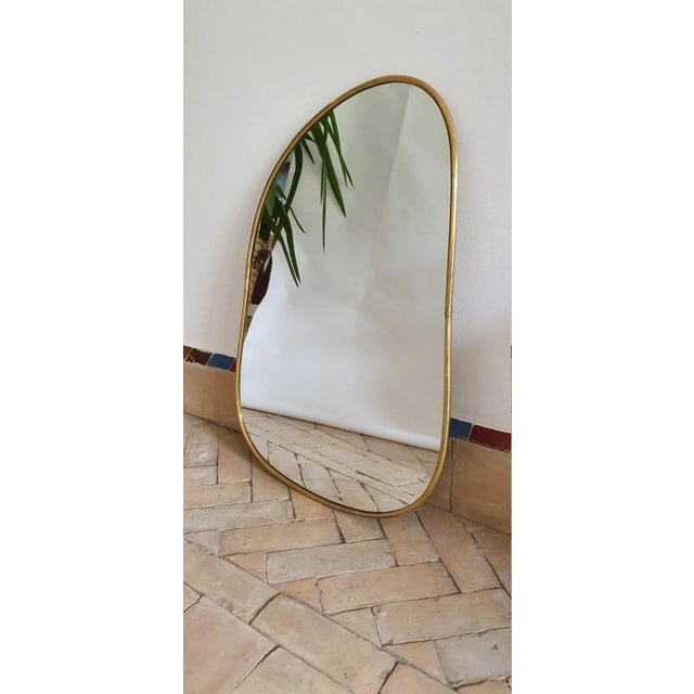 Moroccan Early 21st Century Boho Chic Handmade Brass Mirror From Marrakech For Sale - Image 3 of 7