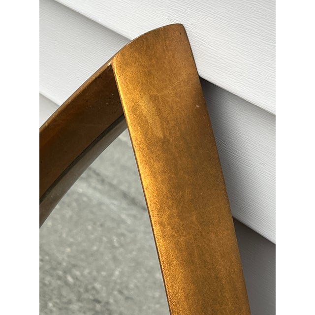 Mid-Century Modern Pair of Mid-Century Modern Hollywood Regency Cathedral Style Gilt Wood Mirrors For Sale - Image 3 of 4
