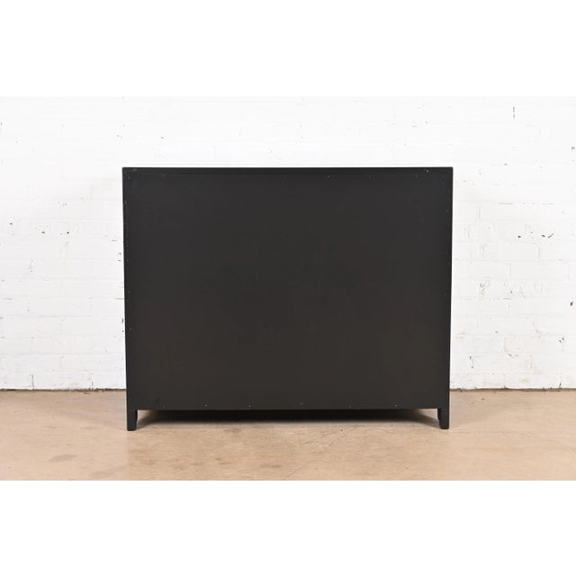 Michael Taylor for Baker Far East Collection Black Lacquered Bar Cabinet, Newly Refinished For Sale - Image 12 of 13