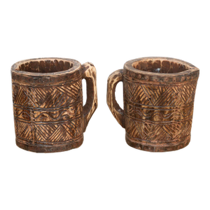 Set of Two, Handcarved Tribal Vessels