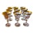 1950s Glastonbury-Lotus “Rambler Rose" Gold Encrusted Crystal Wine Glasses Set of 9 For Sale