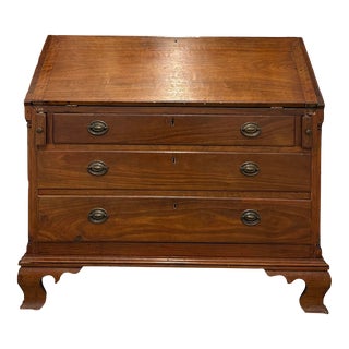 1820s Slant Front Secretary With Drawers and Bracket Feet For Sale