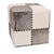 Charcoal Handmade Cowhide Leather Patchwork Ottoman Pouf With Cross Stitch Detail 18x18x18 In For Sale - Image 8 of 10