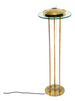 Vintage Brass and Glass Floor Lamp by Robert Sonneman, 1970s