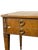 1960s Vintage Walnut Writing Desk With Inlaid Veneer Top & Brass Ring Pulls For Sale - Image 5 of 7