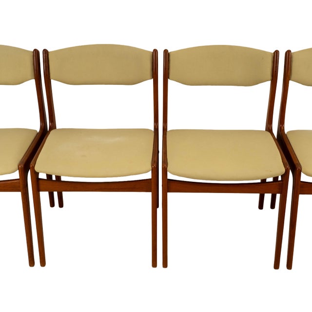 1980s Set of 8 Danish Modern Solid Teak Dining Chairs Acquired From D-Scan For Sale - Image 11 of 18