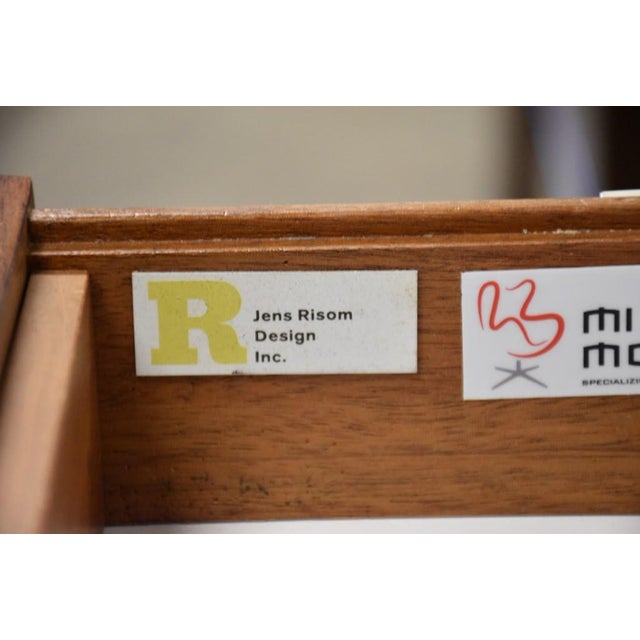 Refinished Modern Walnut Executive Desk by Jens Risom For Sale - Image 12 of 12