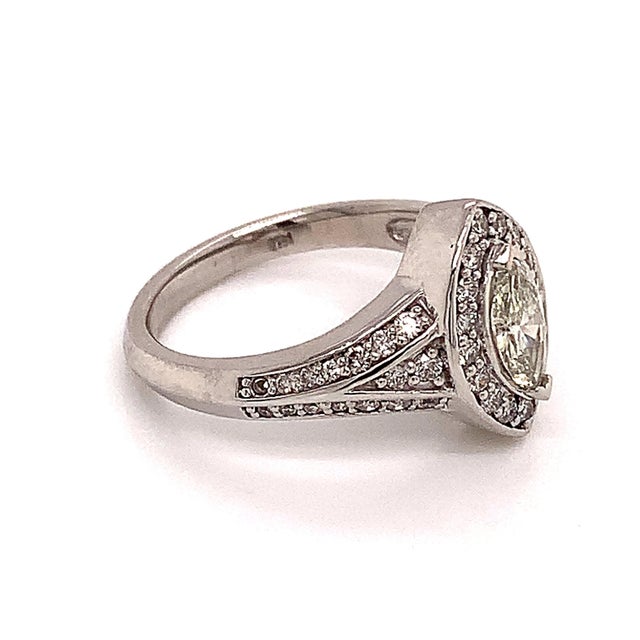 Silver Diamond Ring 14k White Gold 0.45 TCW 4.88g Certified, Size 6.5 For Sale - Image 8 of 13