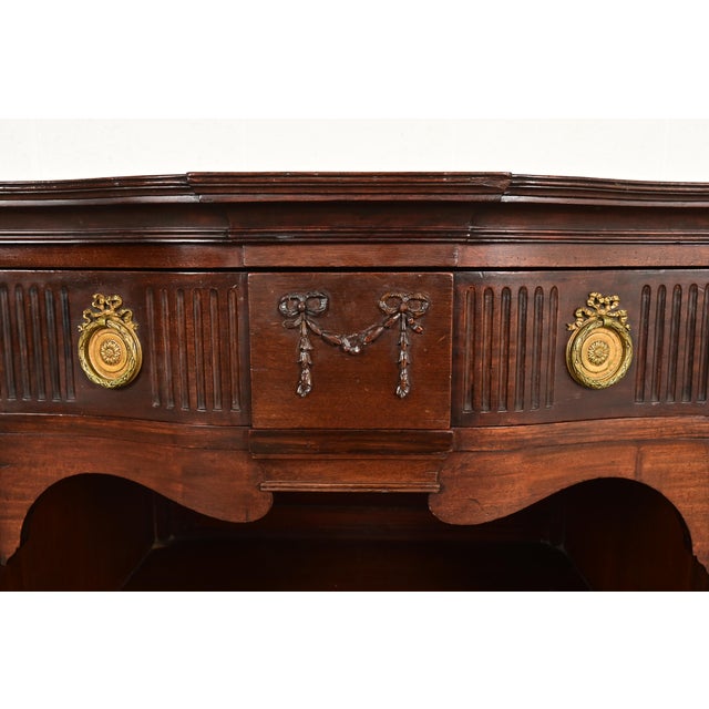 Antique French Regency Louis XVI Carved Mahogany Sideboard or Bar Cabinet For Sale - Image 9 of 16