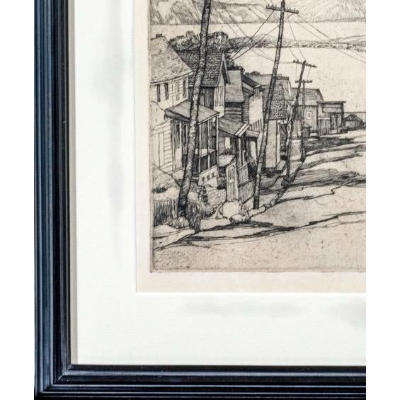 Black Abbo Ostrowsky Signed Etching Croton on Hudson Circa 1931 For Sale - Image 8 of 14
