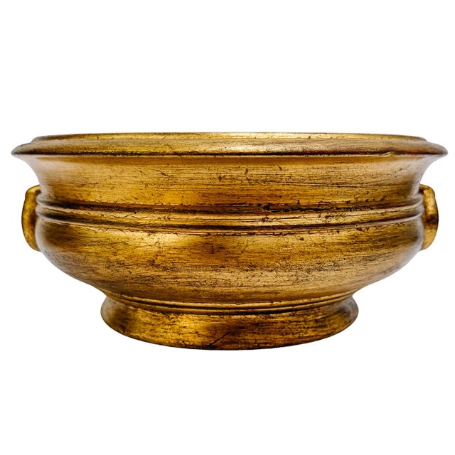 Vintage Italian Florentine Gilt Plaster Footed Centerpiece Bowls - A Pair For Sale - Image 4 of 10