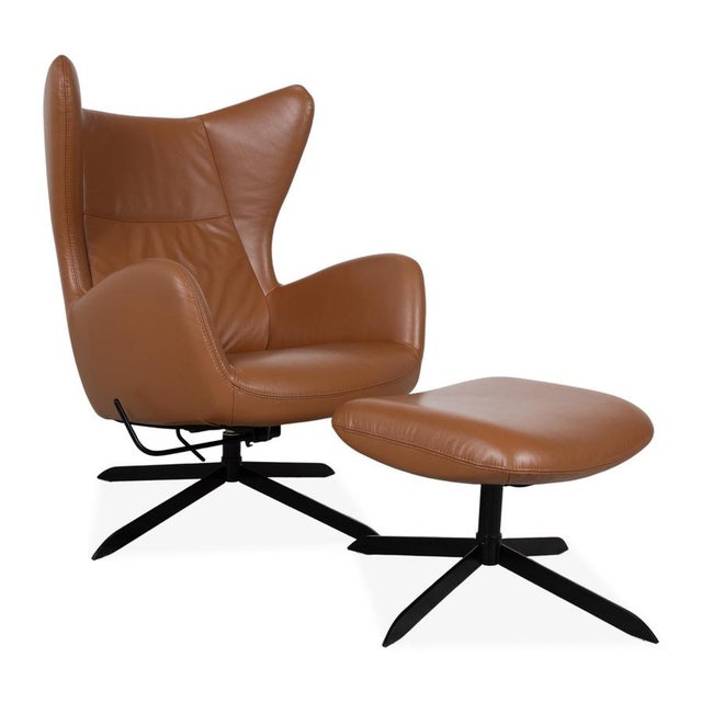Set of Leather Solo Armchair and Ottoman with Manual Function from Bolia For Sale - Image 17 of 17