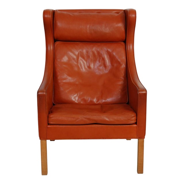 2204 Chair in Cognac Leather by Børge Mogensen, 1980s For Sale