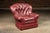 Vintage Tufted Leather Churchill Chair With Ottoman in Burgundy For Sale - Image 4 of 11